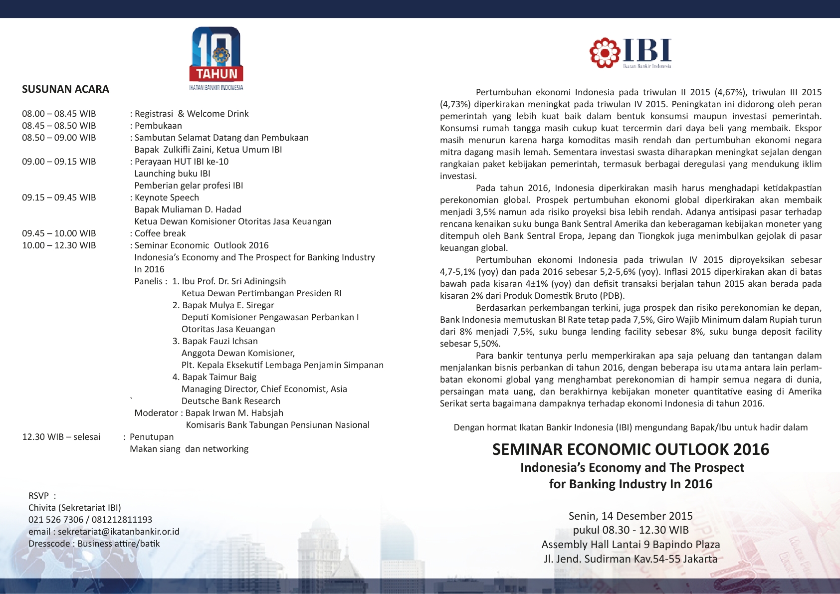 Seminar Economic Outlook 2016_Ikatan Bankir Indonesia2